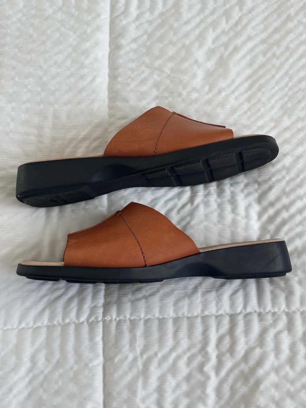Dockers Womens Leather Slide Sandals Brown Size 6.5 Comfort Casual Summer - Picture 5 of 7